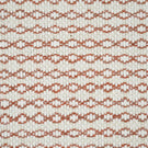 Close-up of Elkstone Terracotta upholstery fabric featuring a textured natural cream weave with repeating terracotta geometric motifs arranged in narrow horizontal rows.