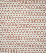 Full view of Elkstone Terracotta woven fabric showing a small-scale geometric pattern of repeating rust-orange linked shapes across a natural cream background.