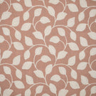 Ellerton Blush embroidered fabric featuring a flowing cream botanical leaf design with gently curving stems and rounded leaves across a soft blush pink woven background, shown flat to clearly display the full repeating foliage pattern and textured embroidery.