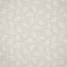 Ellerton Cloud embroidered fabric featuring a delicate trailing leaf and vine design in soft ivory thread across a pale neutral cloud-grey woven background, shown flat to display the full repeating botanical pattern, subtle tonal contrast and natural linen-look texture.