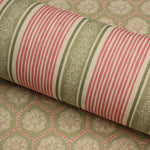 Elstead Stripe Fabric / Sage / Pink