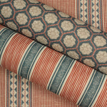 Elstead Stripe Fabric / Indigo / Red