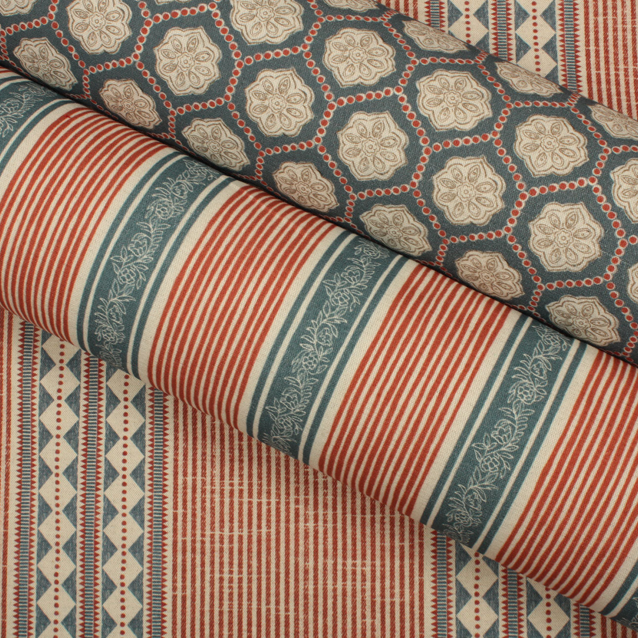 Arlo Stripe Fabric / Rouge