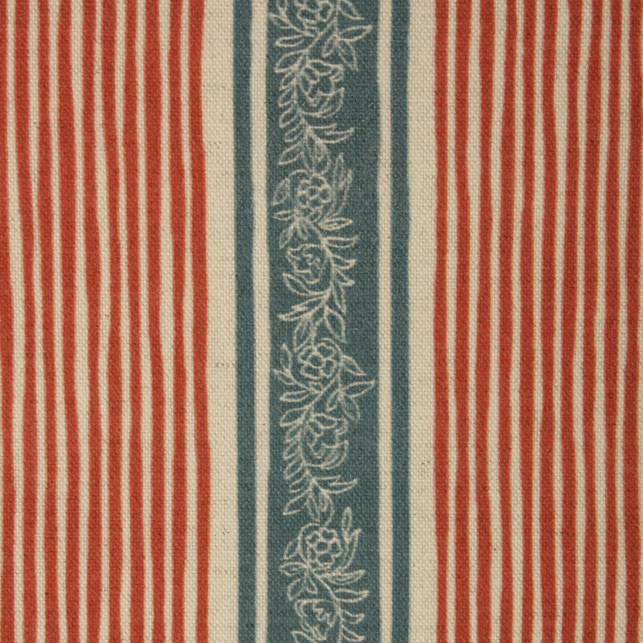 Elstead Stripe Fabric / Indigo / Red