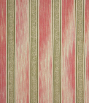Elstead Stripe Fabric / Sage / Pink
