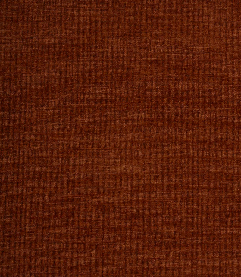 Close-up of Everleigh Copper plain upholstery fabric showcasing the soft velvet-look texture and detailed woven surface.