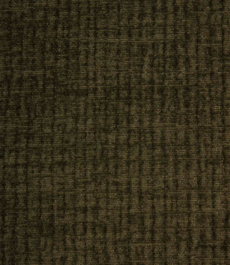 Close-up of Everleigh Moss plain upholstery fabric showcasing the textured velvet-look surface and deep moss green colouring.