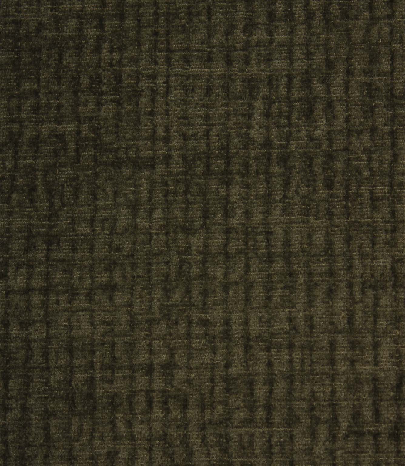 Close-up of Everleigh Moss plain upholstery fabric showcasing the textured velvet-look surface and deep moss green colouring.