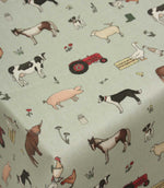 Farmyard Friends Oilcloth Fabric / Eggshell