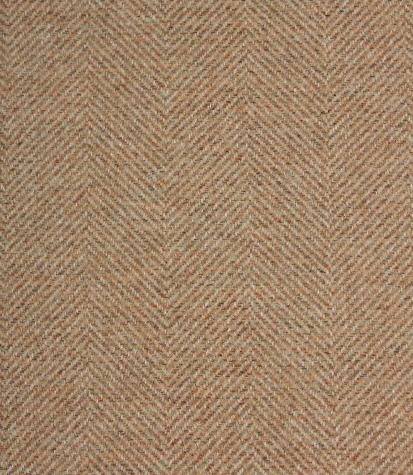 Textured fabric with a herringbone pattern in blush, brown and beige tones.