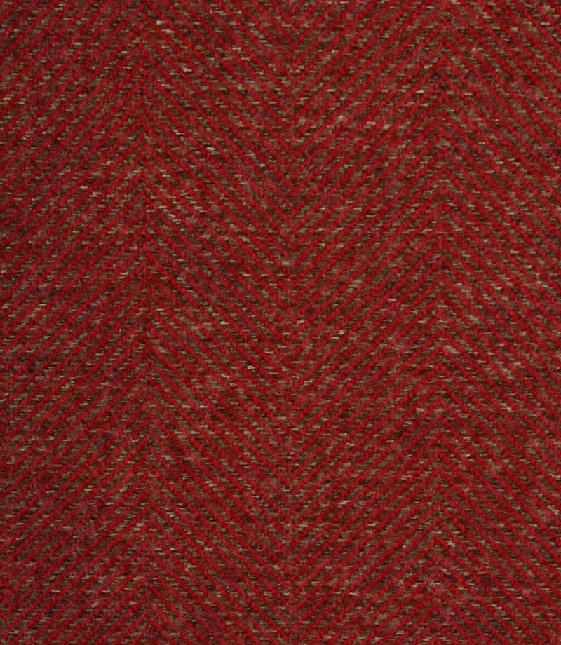 Close-up of a textured red herringbone fabric