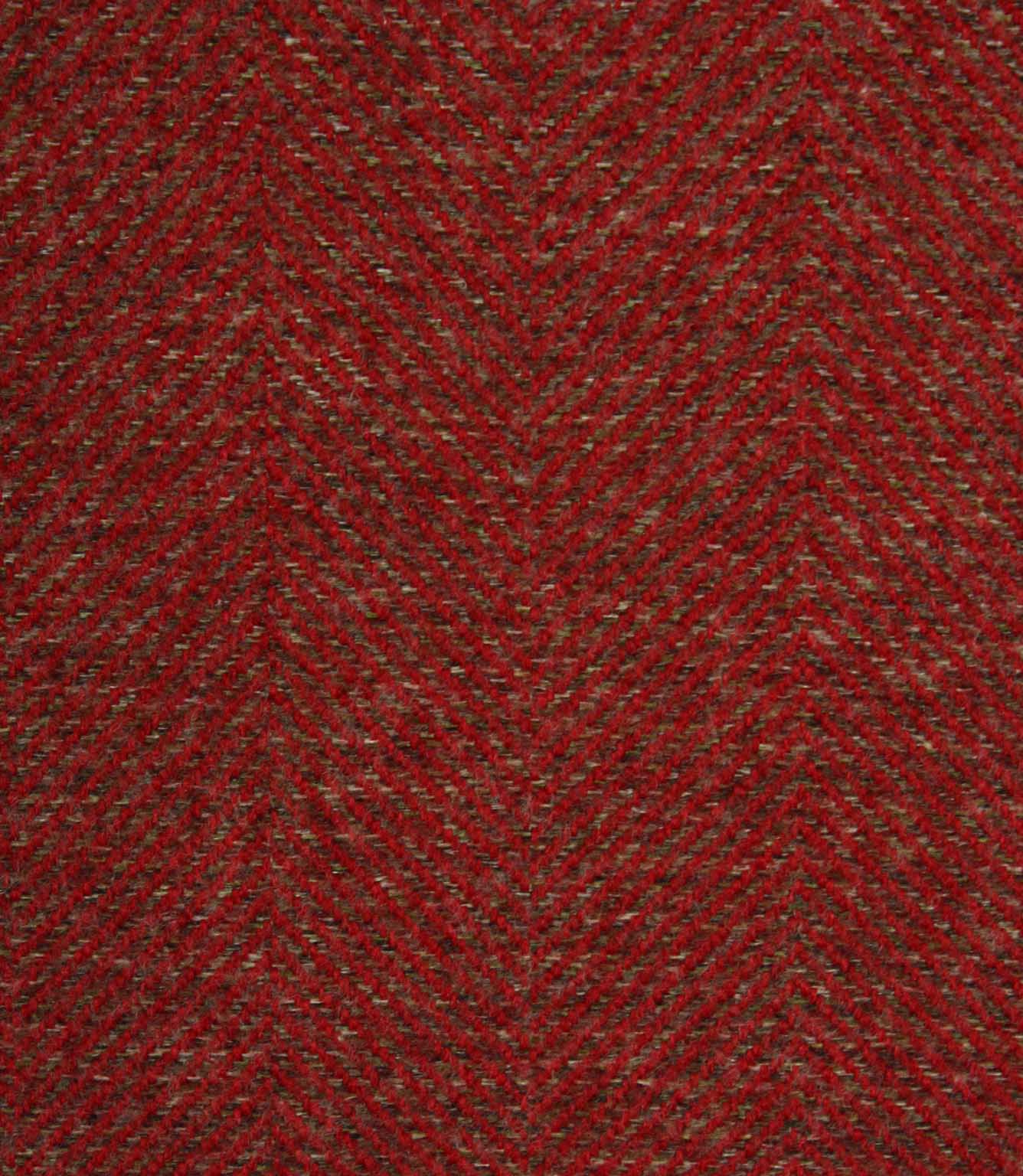 Close-up of a textured red herringbone fabric