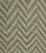 Fabric with a herringbone pattern in green and beige tones.