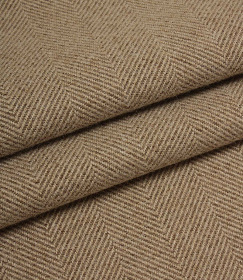 Close-up of brown herringbone fabric