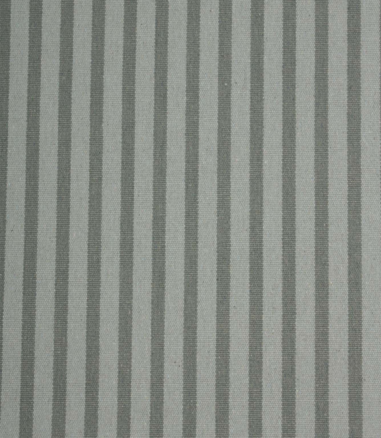 Fernley Stripe upholstery fire retardant fabric featuring steel blue woven stripes on a soft ivory background in a classic vertical stripe design.