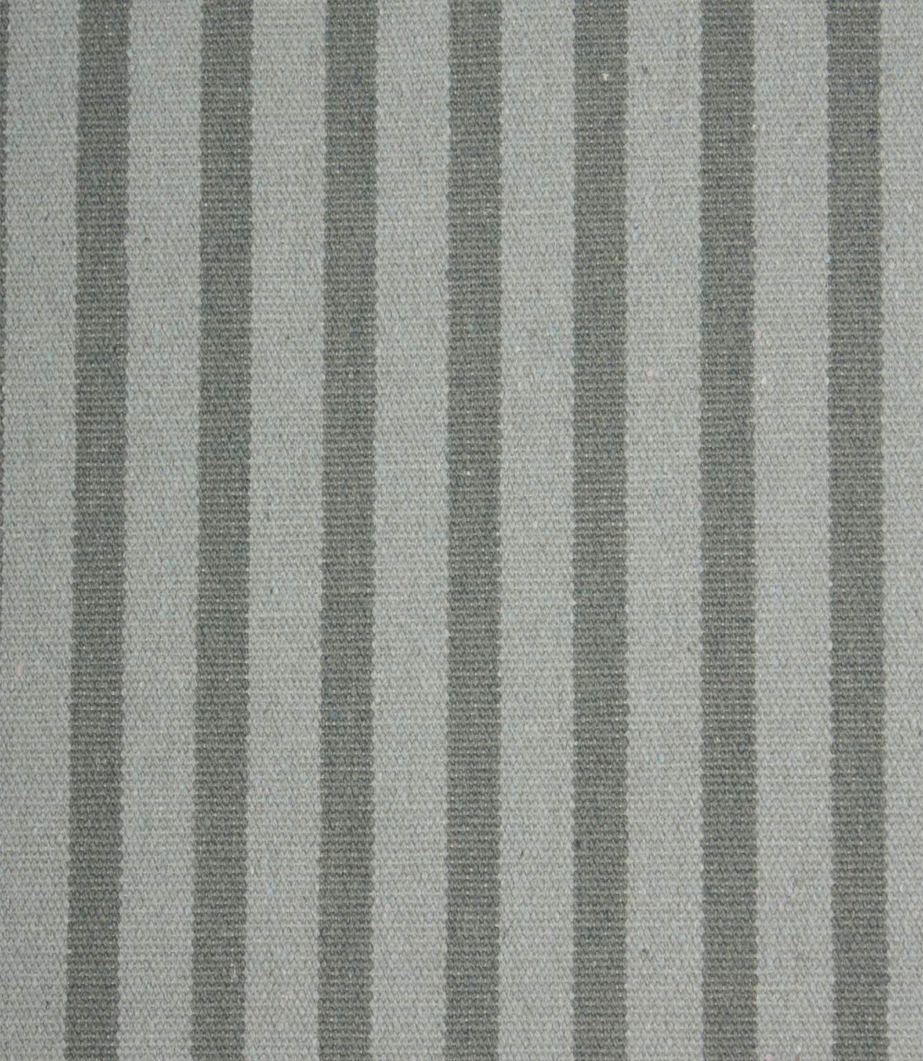 Close-up of Fernley Stripe steel blue striped upholstery fire retardant fabric highlighting the textured woven stripe pattern and durable finish.