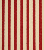 Close-up of Fernley Stripe wine red striped upholstery fire retardant fabric showing the textured woven stripe detail and durable construction.