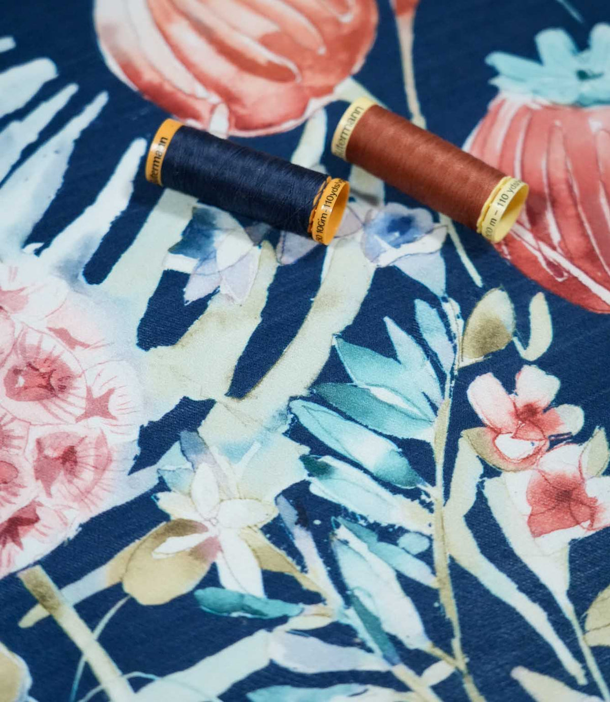 Flosa Velvet Fabric / Ink