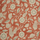 Folk Meadow Fabric / Coral / Eau de Nil