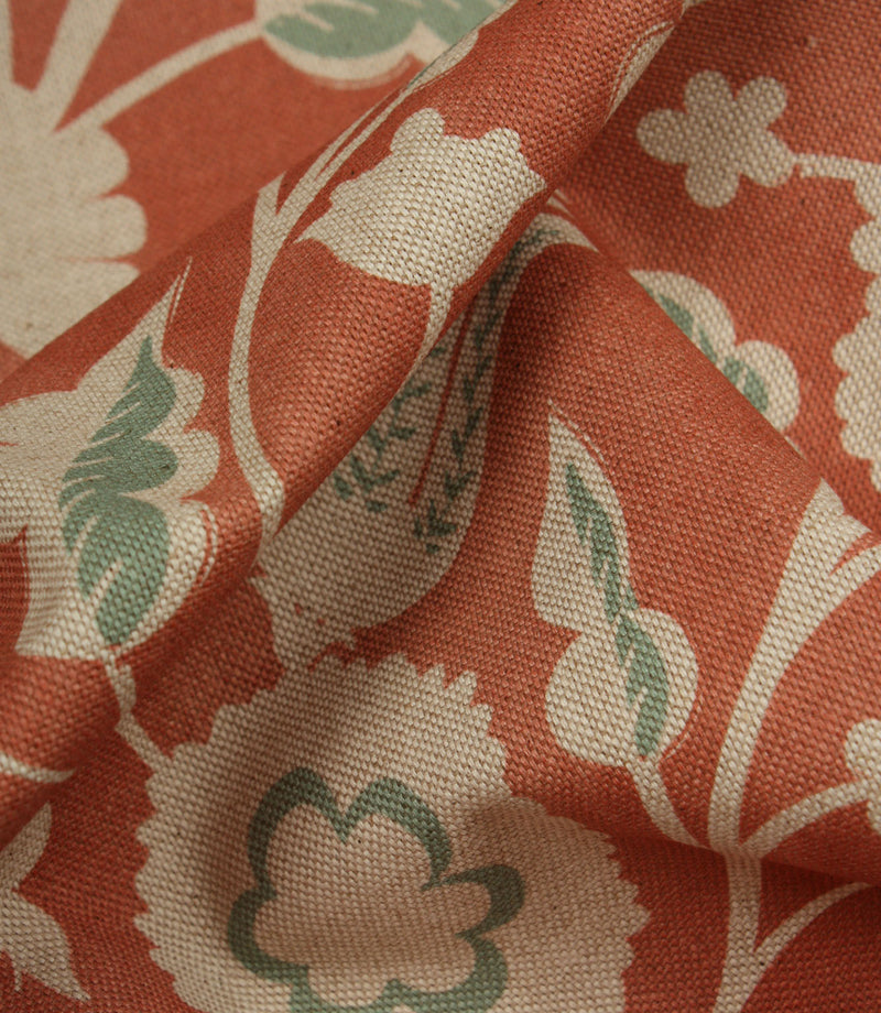 Folk Meadow Fabric / Coral / Eau de Nil – Just Fabrics