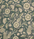Folk Meadow Fabric / Indigo / Sap Green