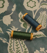Folk Meadow Fabric / Indigo / Sap Green