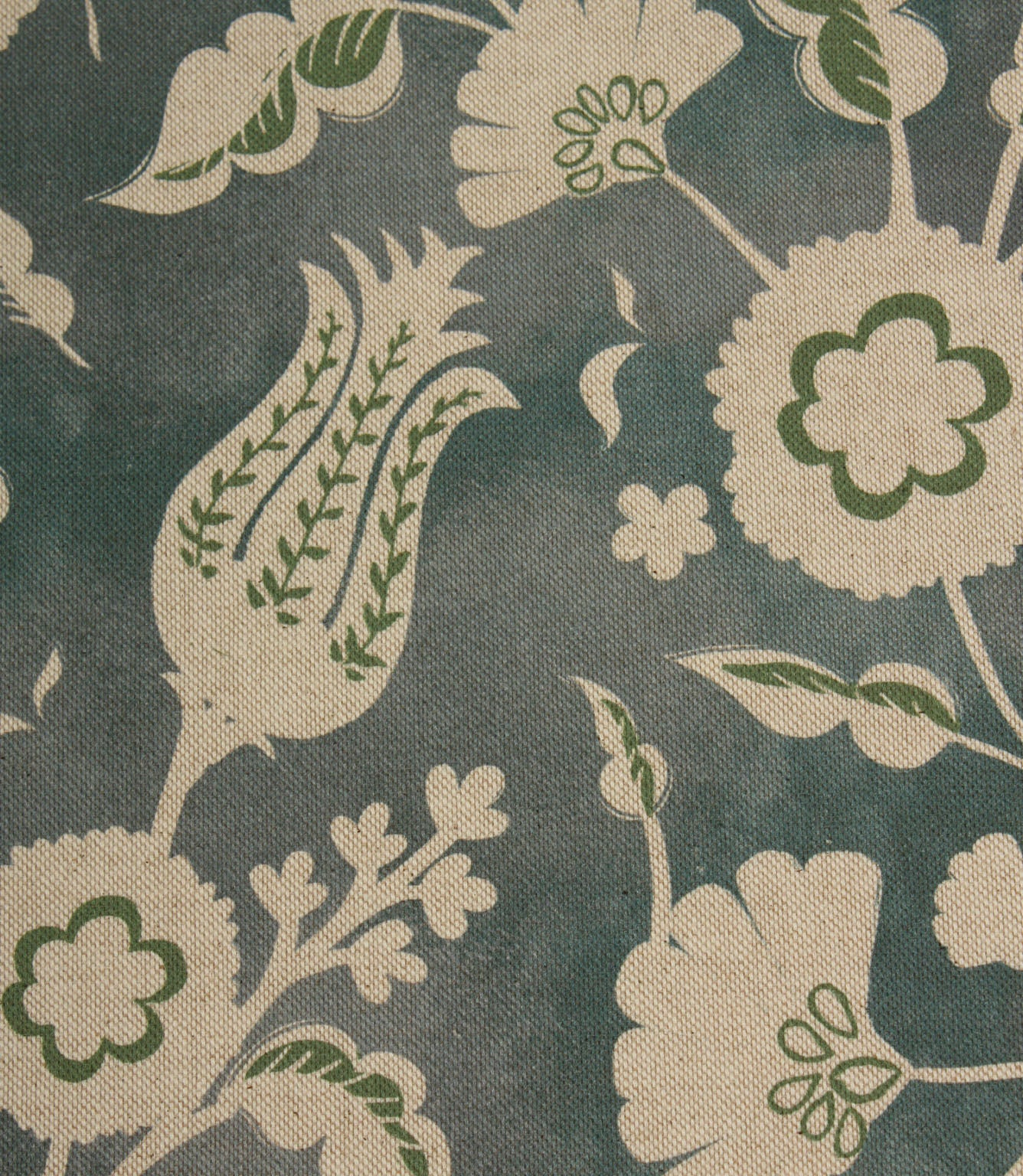 Folk Meadow Fabric / Indigo / Sap Green