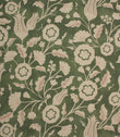 Folk Meadow Fabric / Sap Green / Soft Pink