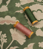 Folk Meadow Fabric / Sap Green / Soft Pink
