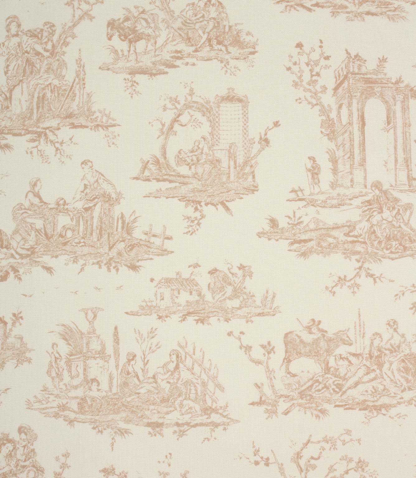 French Toile Fabric / Blush | Just Fabrics