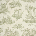 French Toile Fabric / Olive Green