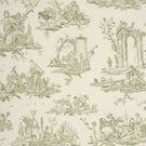 French Toile Fabric / Olive Green | Just Fabrics