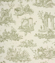 French Toile Fabric / Olive Green | Just Fabrics