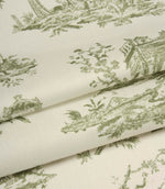 French Toile Fabric / Olive Green | Just Fabrics