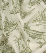 French Toile Fabric / Olive Green | Just Fabrics