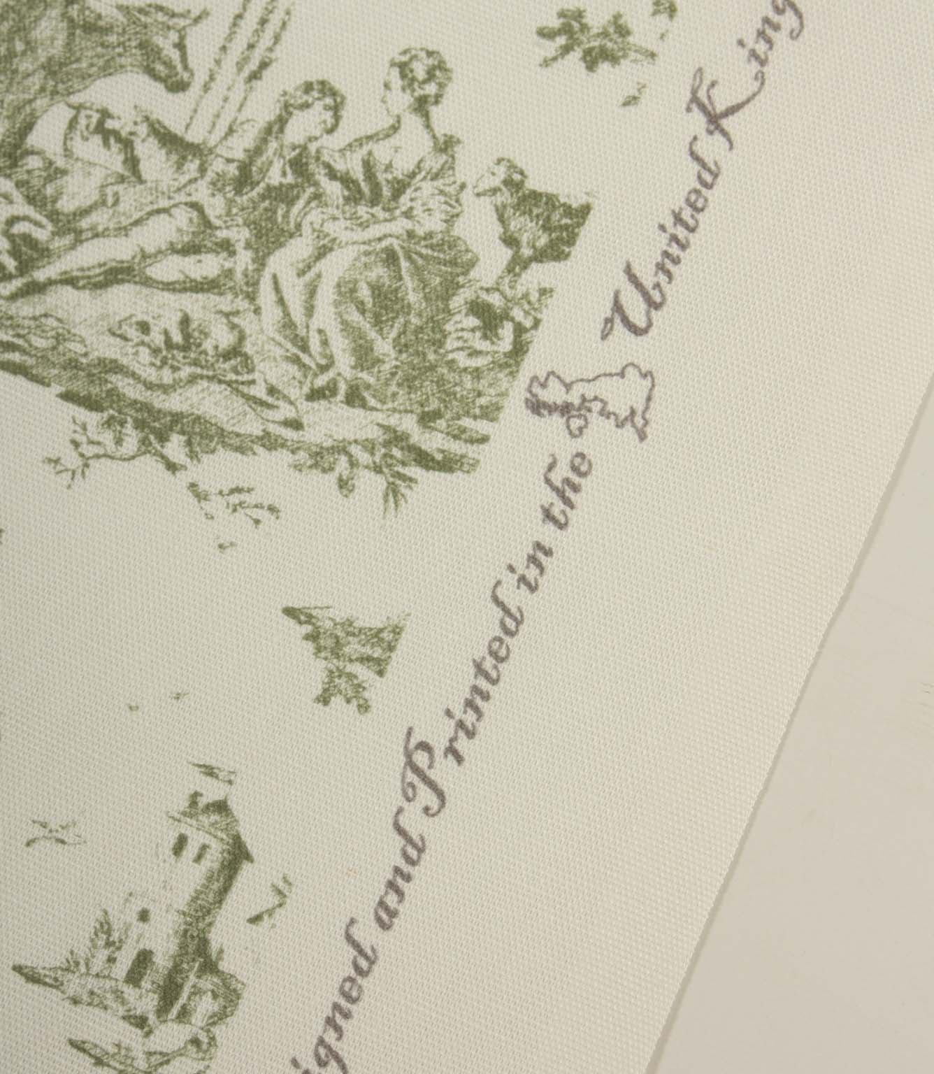 French Toile Fabric / Olive Green | Just Fabrics