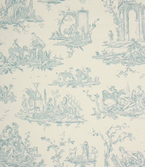 French Toile Fabric / Steel Blue