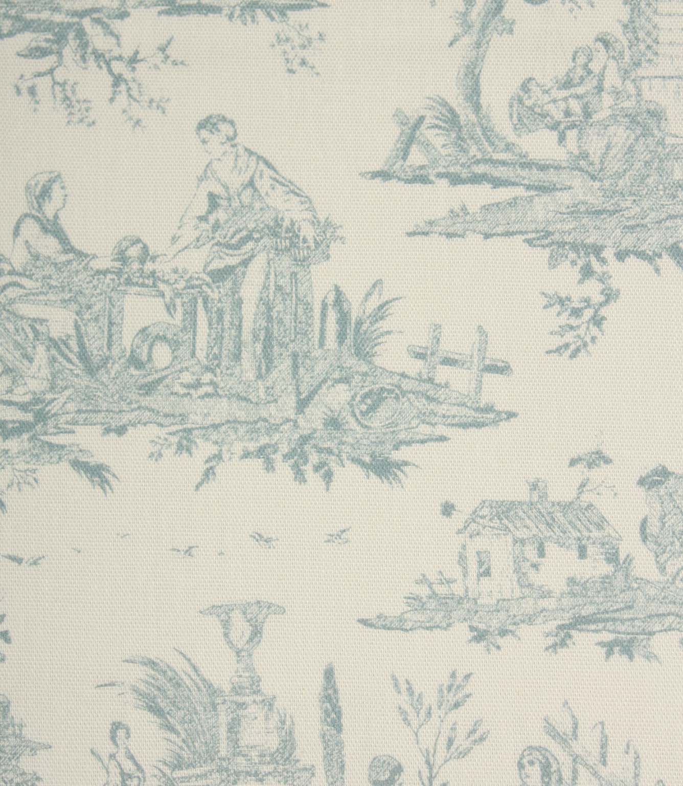 French Toile Fabric / Steel Blue | Just Fabrics