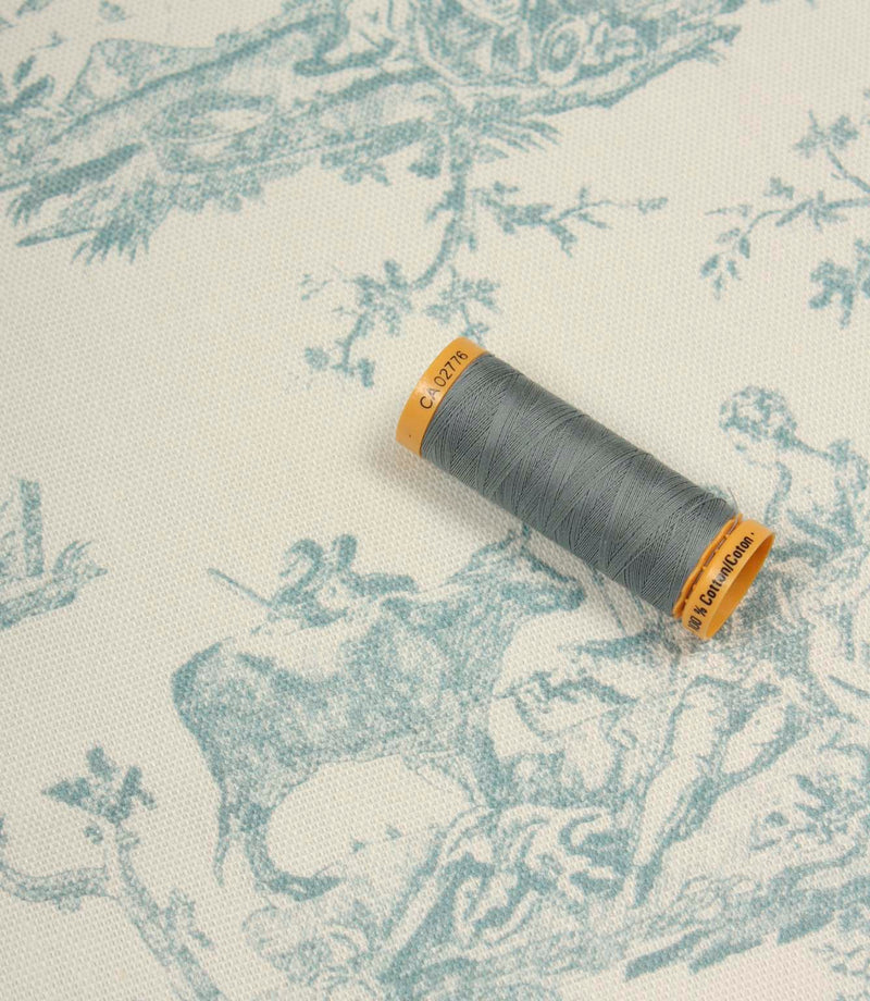 French Toile Fabric / Steel Blue | Just Fabrics