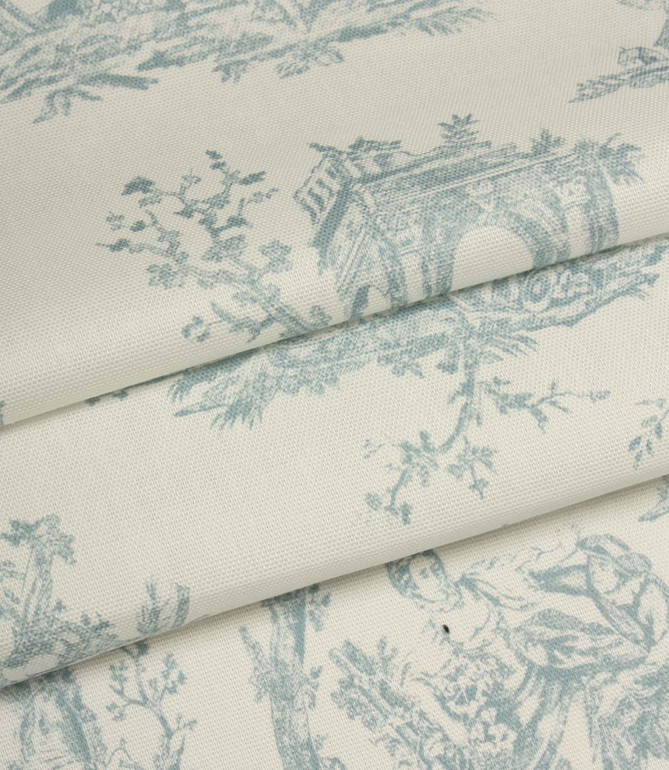 French Toile Fabric / Steel Blue | Just Fabrics