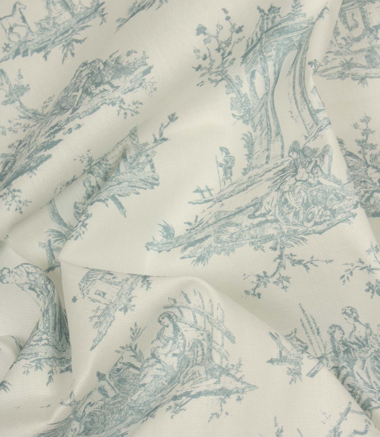 French Toile Fabric / Steel Blue | Just Fabrics