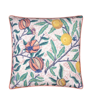 Fruits Coral / Lemon Piped Outdoor Cushion