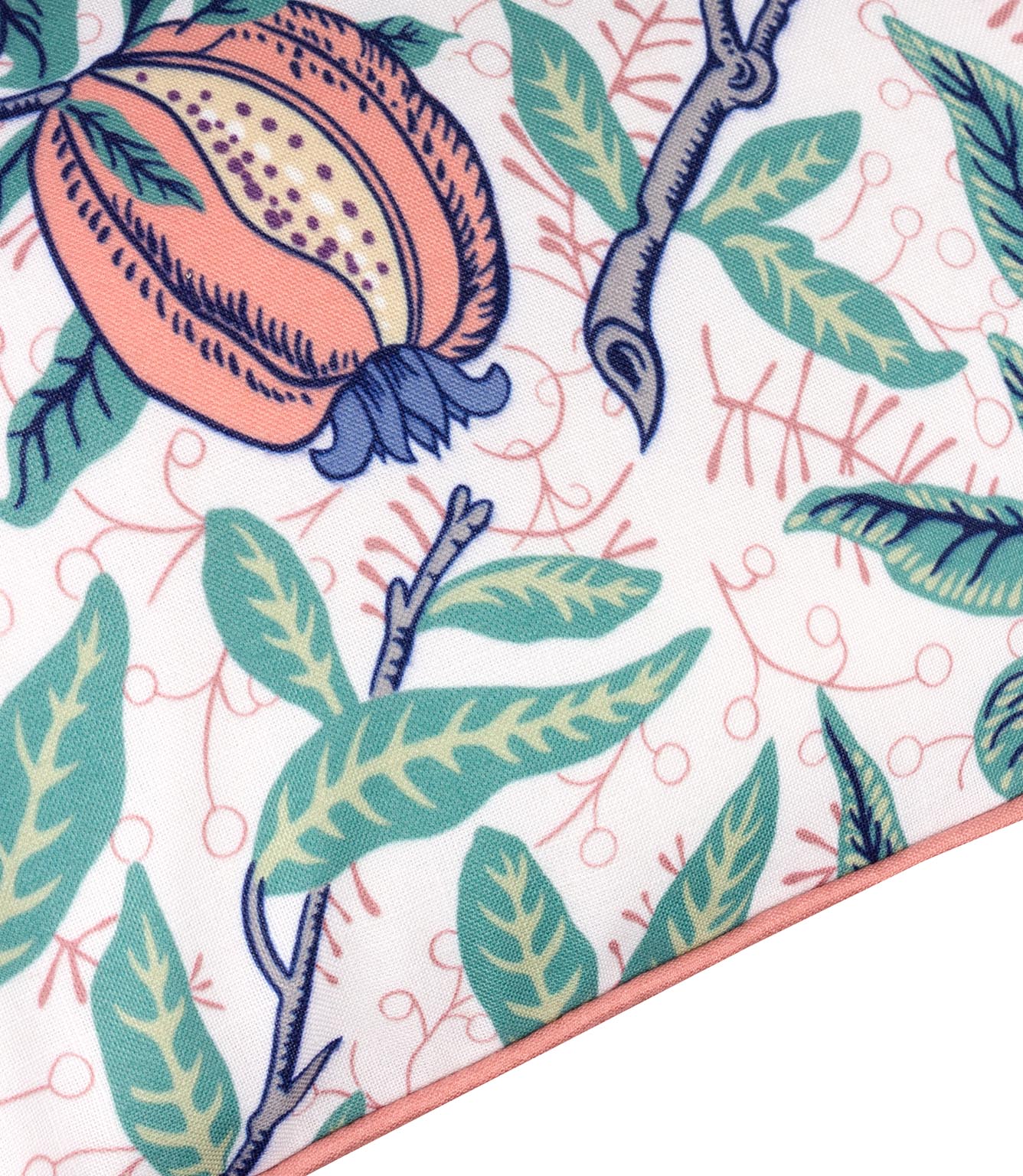 Fruits Coral / Lemon Piped Outdoor Cushion
