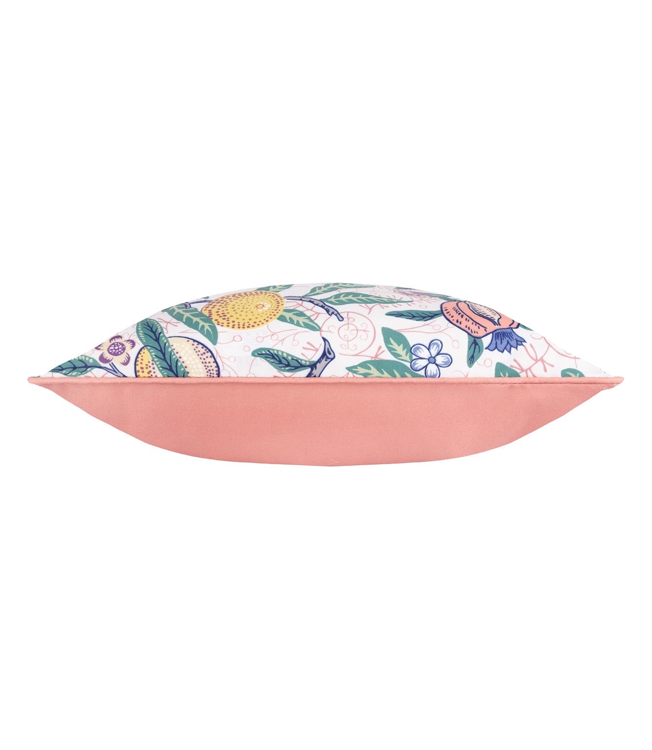 Fruits Coral / Lemon Piped Outdoor Cushion