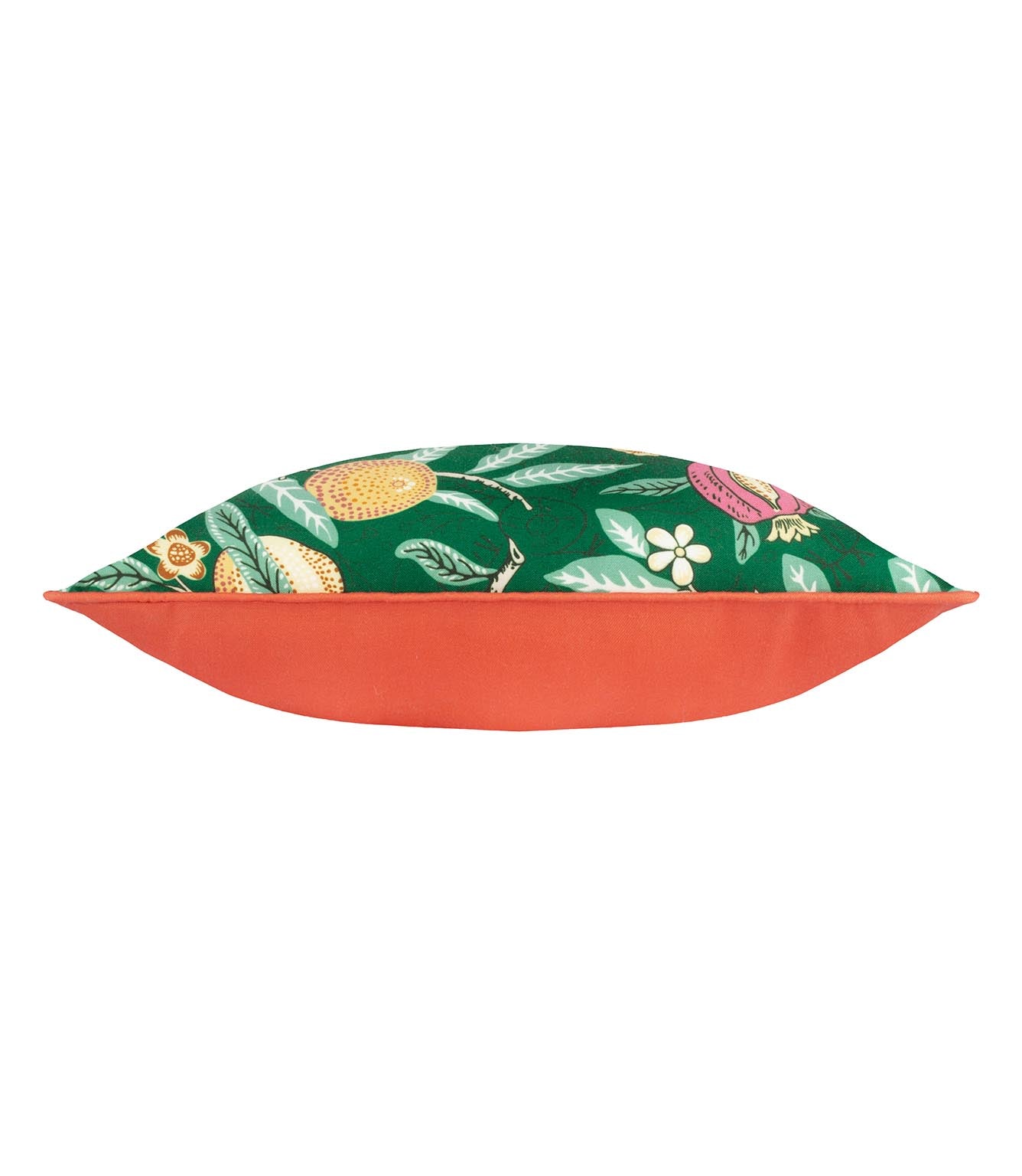 Fruits Forest Green / Lemon Piped Outdoor Cushion