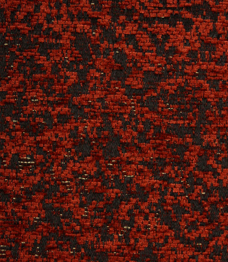 Close-up of Galaxy fabric showcasing the richly textured weave and abstract pattern in copper and black colours.