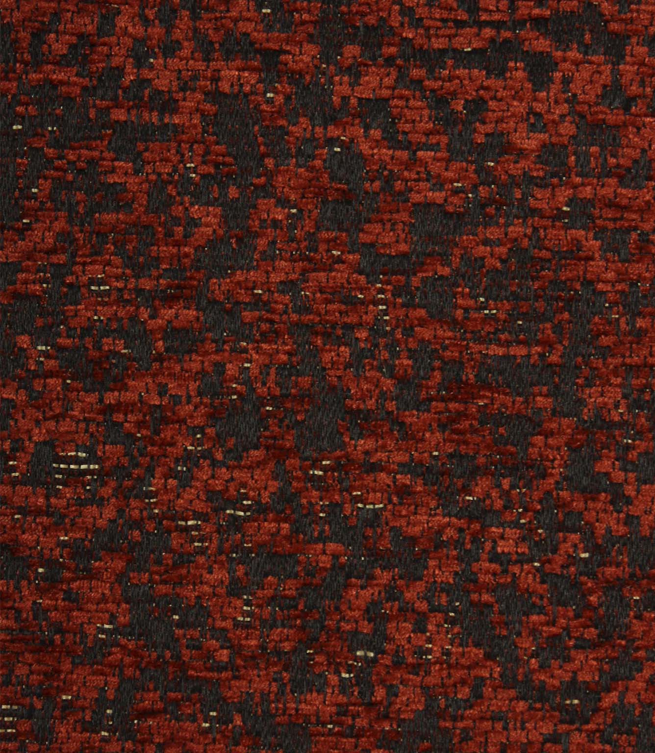 Close-up of Galaxy fabric showcasing the richly textured weave and abstract pattern in copper and black colours.