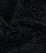 Detailed close-up of Galaxy contemporary woven fabric in navy and black shades with textured yarns and metallic highlights.