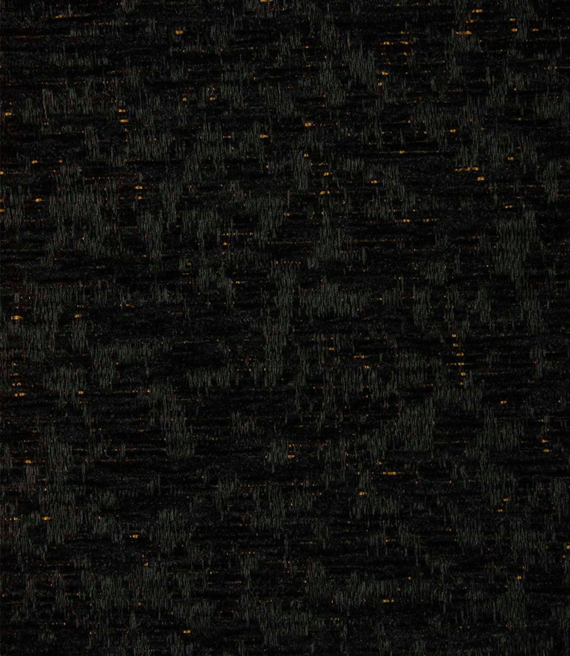Close-up of Galaxy noir fabric showcasing the intricate woven texture and delicate metallic highlights.