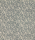 Gardiner Saltwater fabric with a blue-grey embroidered leafy vine pattern, featuring raised textured foliage against a contrasting cream background